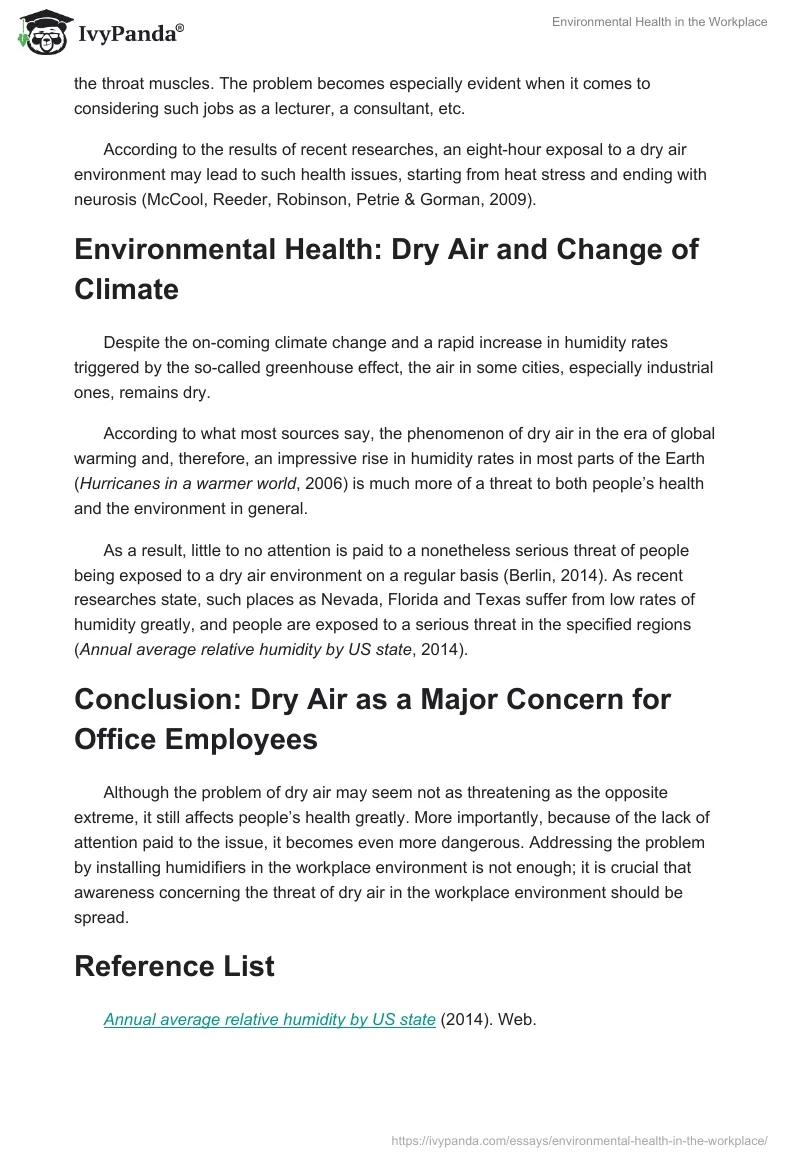 Environmental Health in the Workplace. Page 2