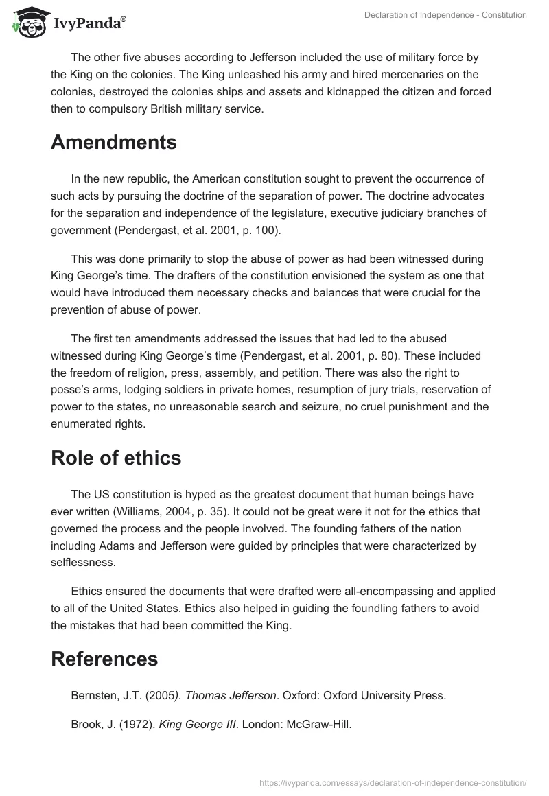 Declaration of Independence - Constitution. Page 2