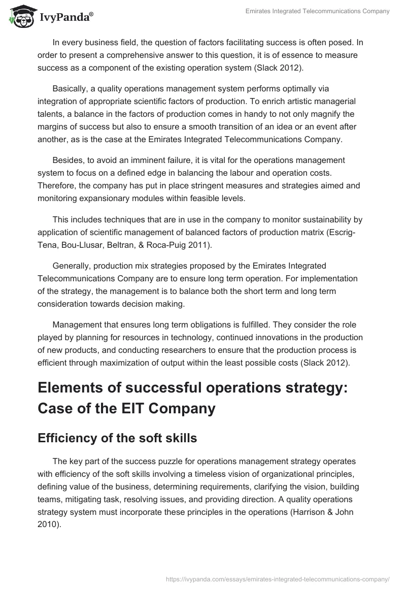 Emirates Integrated Telecommunications Company. Page 2
