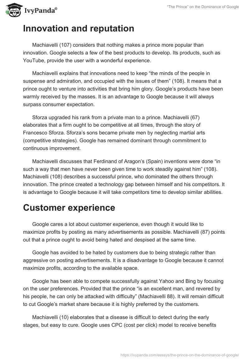 “The Prince” on the Dominance of Google. Page 2