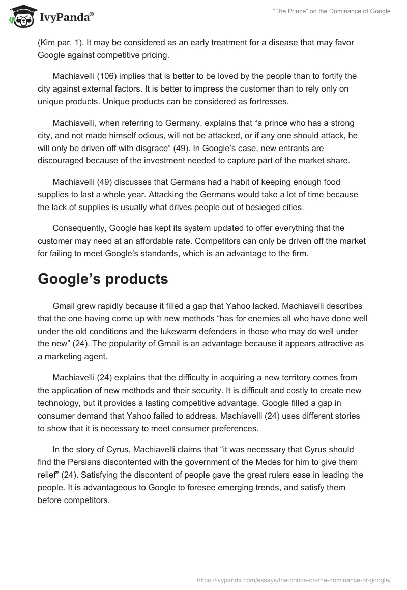 “The Prince” on the Dominance of Google. Page 3