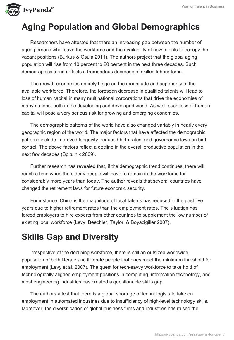 War for Talent in Business. Page 3