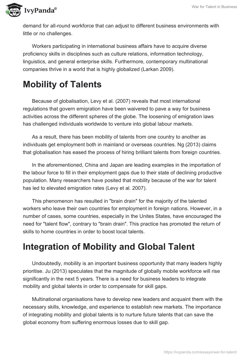 War for Talent in Business. Page 4