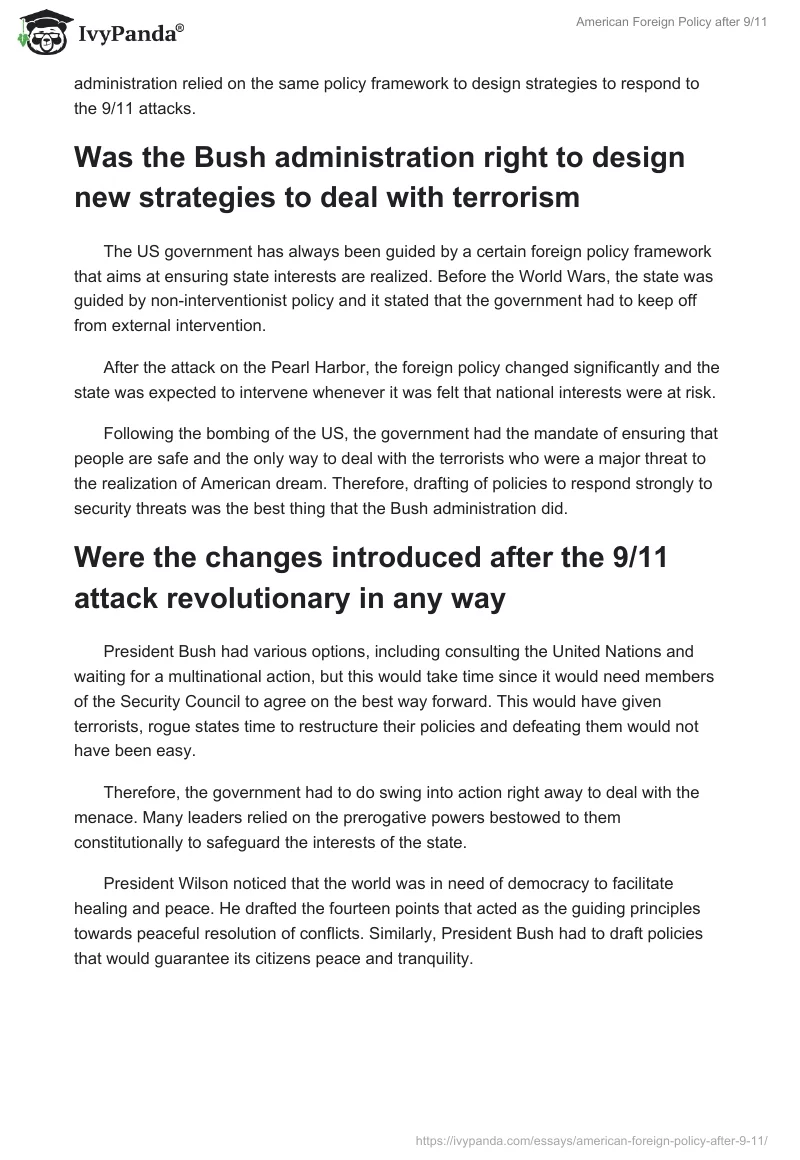 American Foreign Policy after 9/11. Page 3