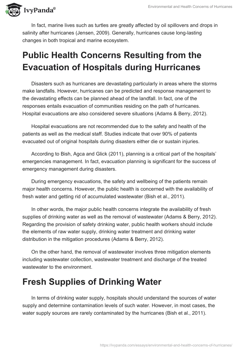 Environmental and Health Concerns of Hurricanes. Page 3