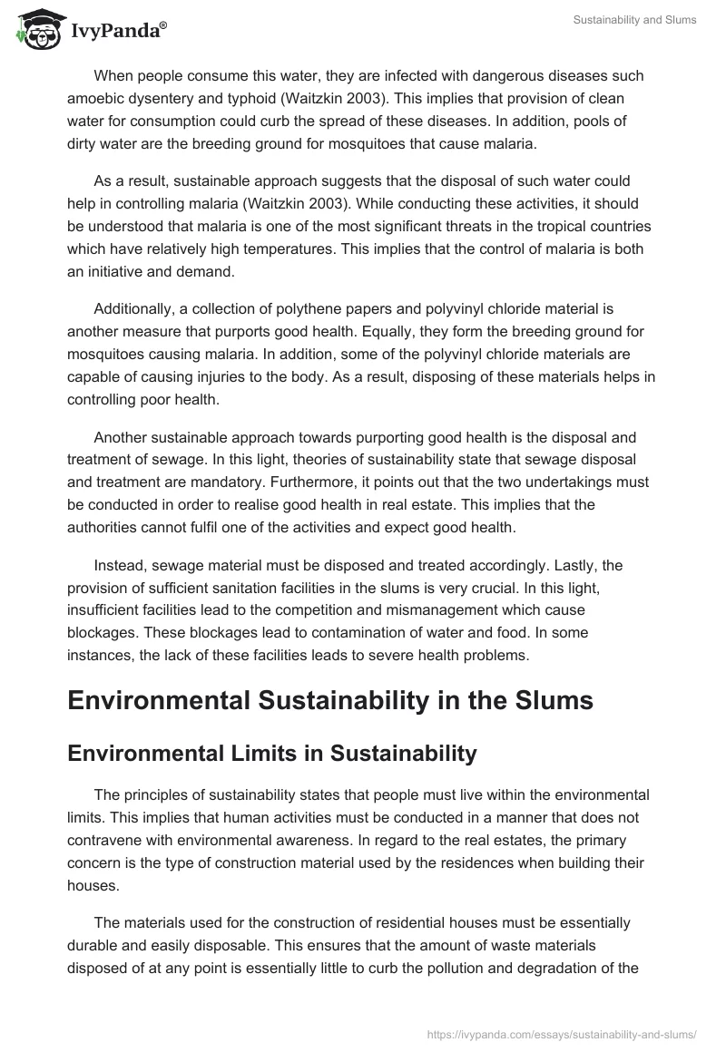 Sustainability and Slums. Page 5