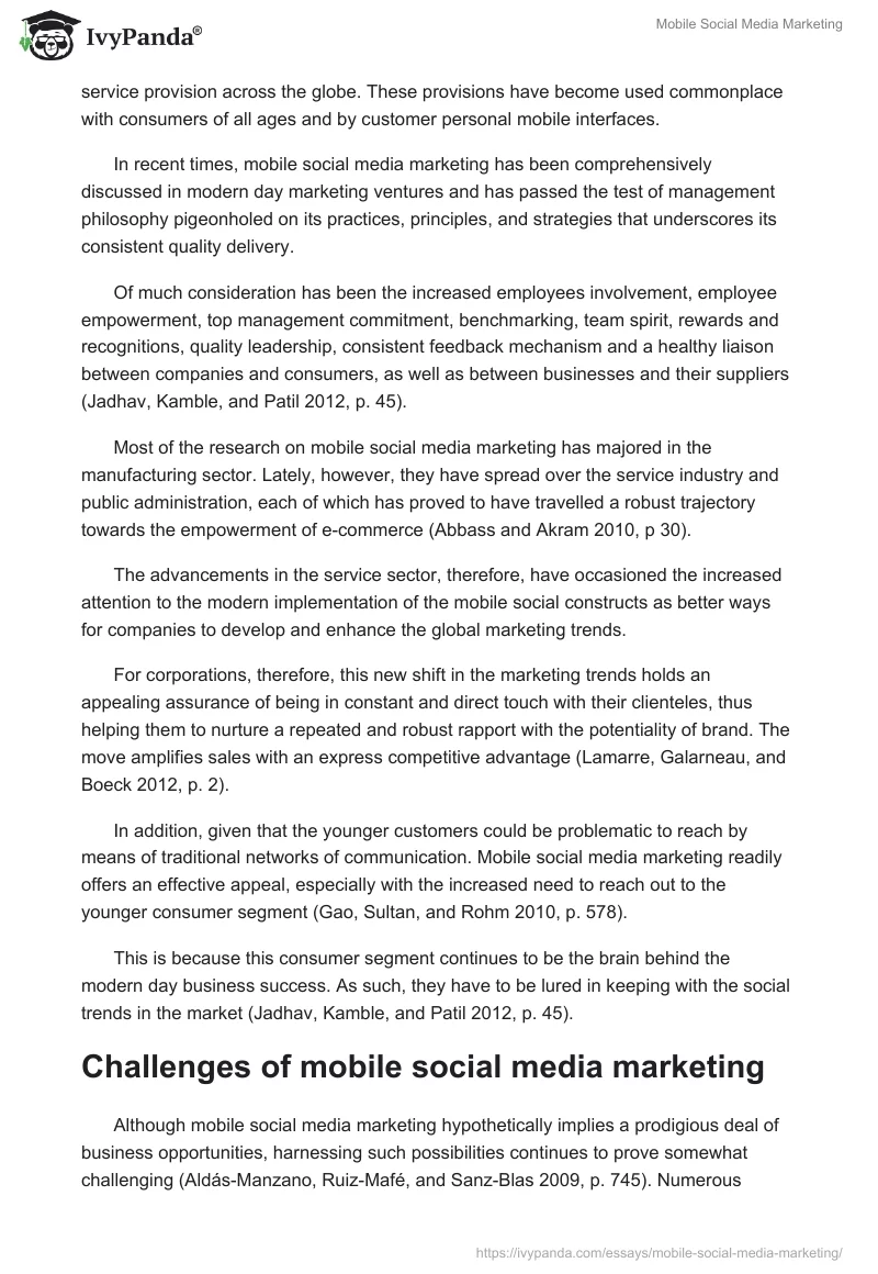 Mobile Social Media Marketing. Page 2