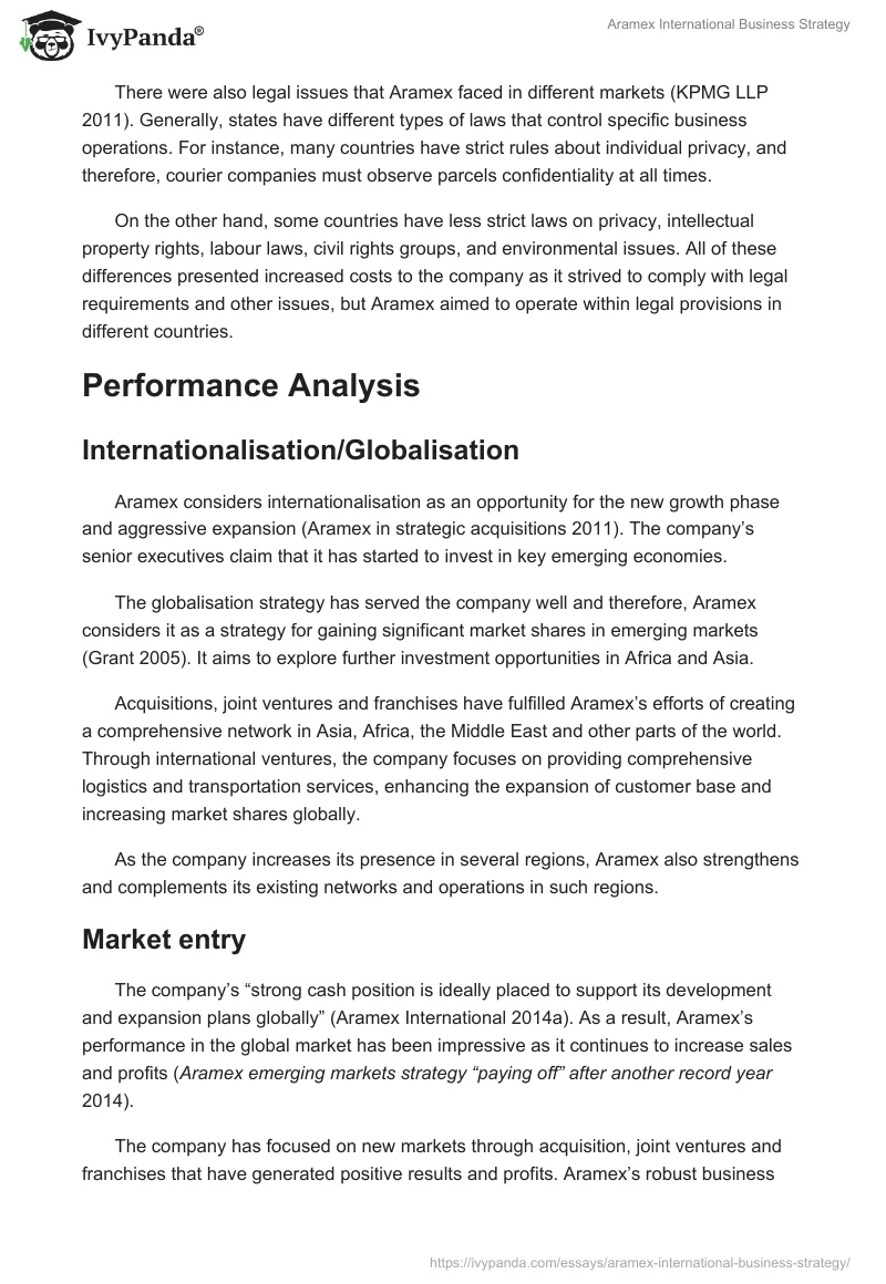 Aramex International Business Strategy. Page 5