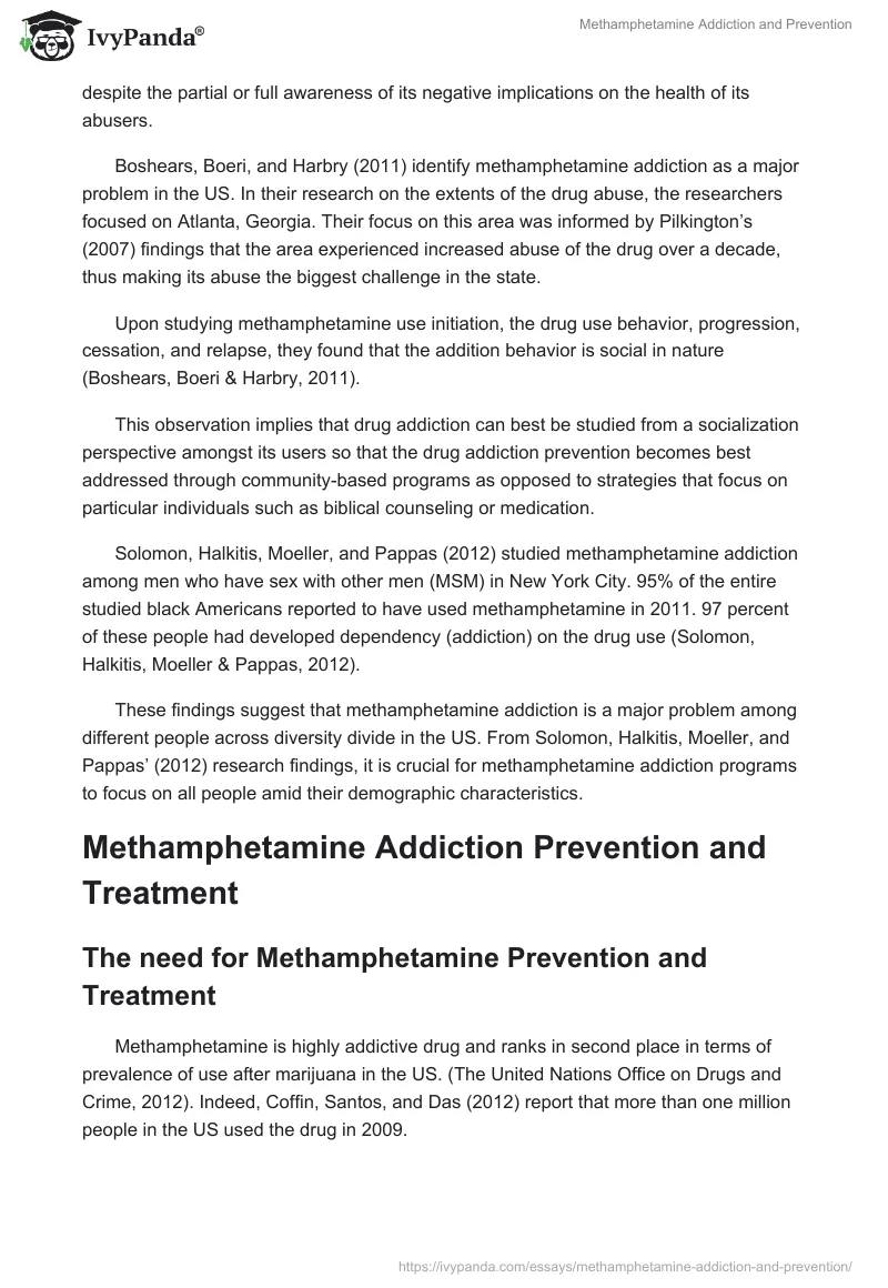 Methamphetamine Addiction and Prevention. Page 3