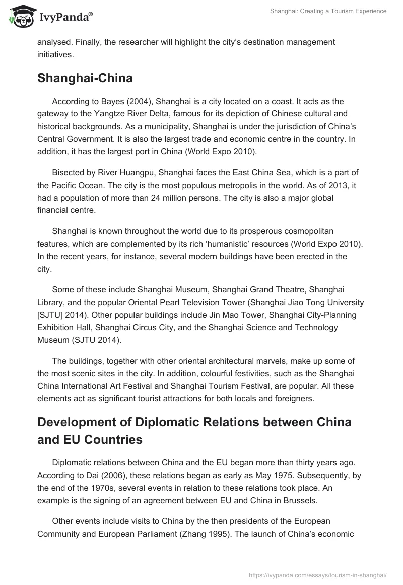 Shanghai: Creating a Tourism Experience. Page 5