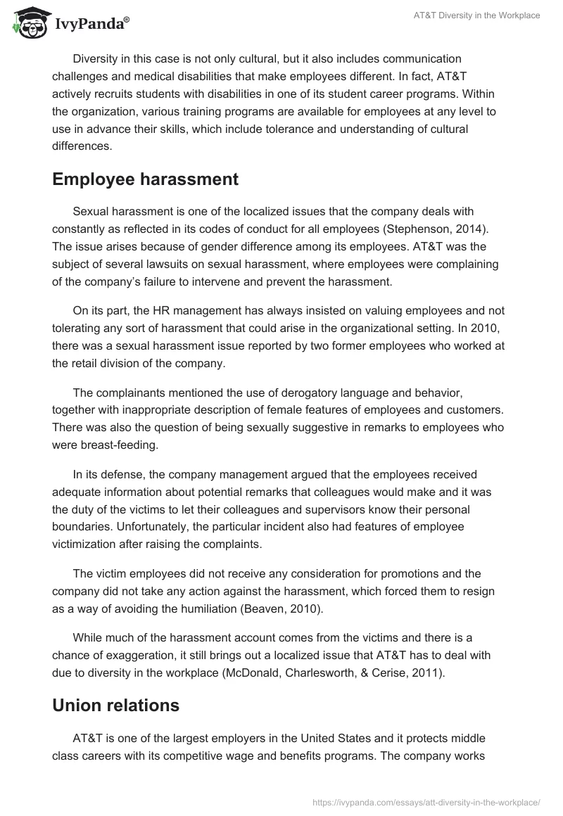 AT&T Diversity in the Workplace. Page 3