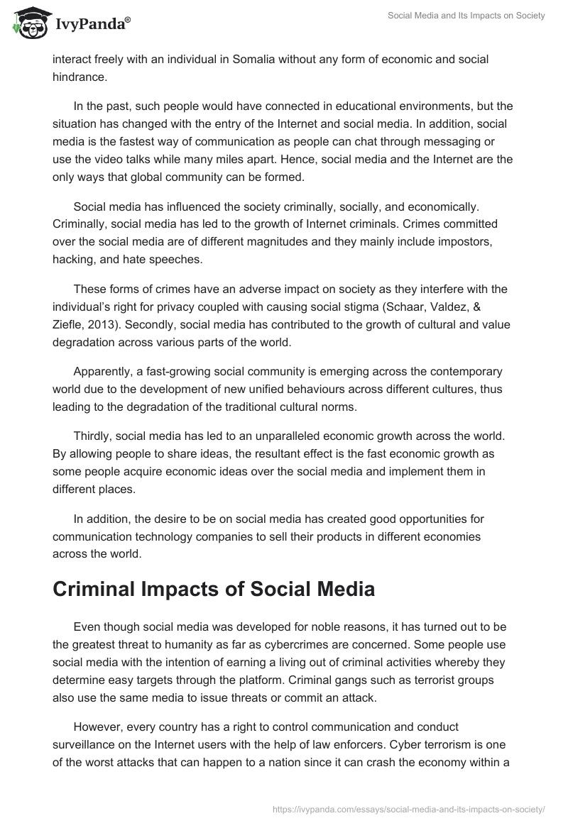 Social Media and Its Impacts on Society. Page 2