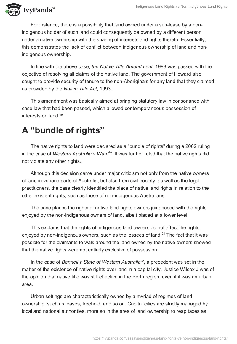 Indigenous Land Rights vs Non-Indigenous Land Rights. Page 5