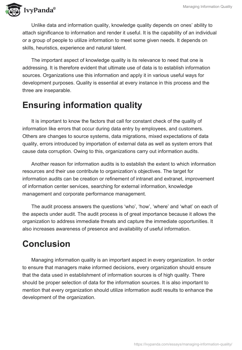 Managing Information Quality. Page 2