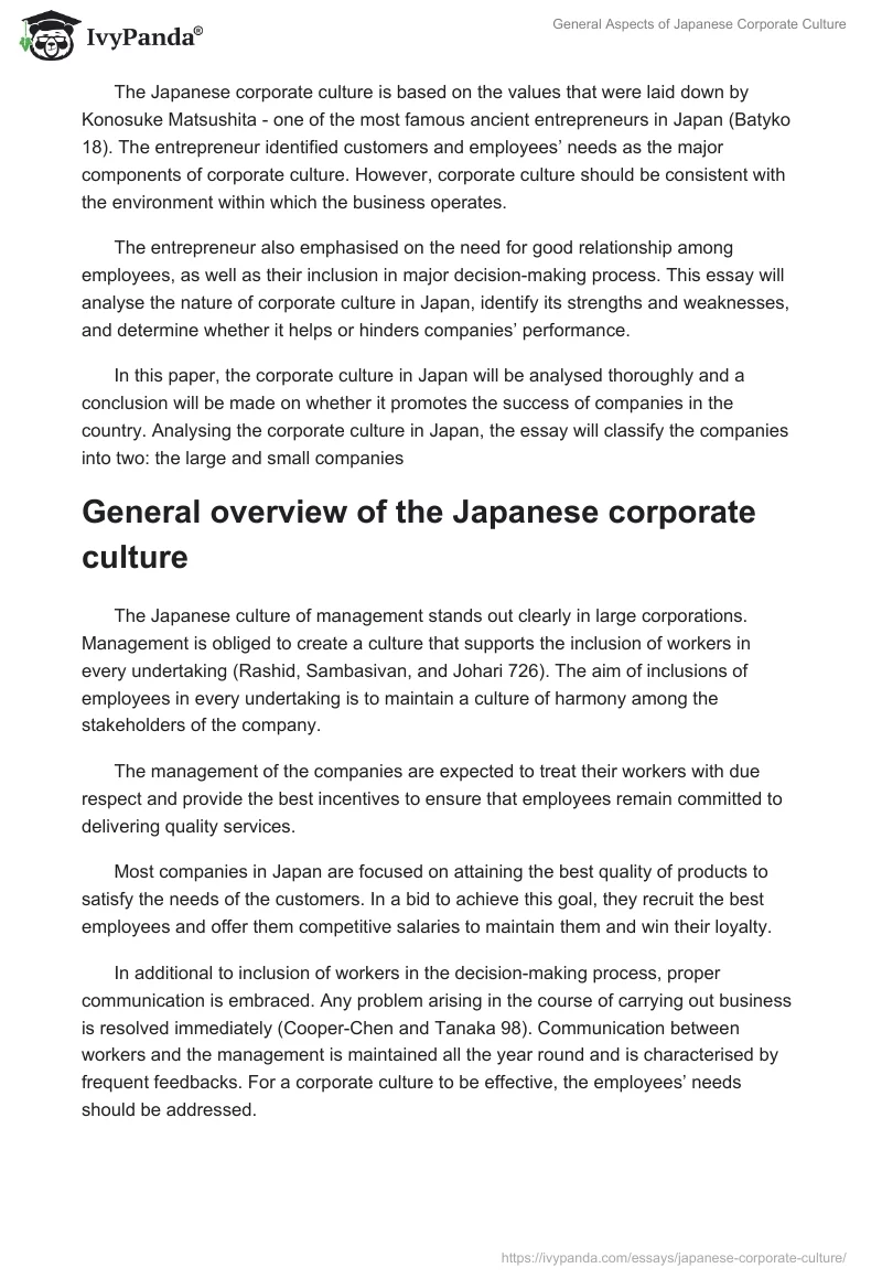 General Aspects of Japanese Corporate Culture. Page 2