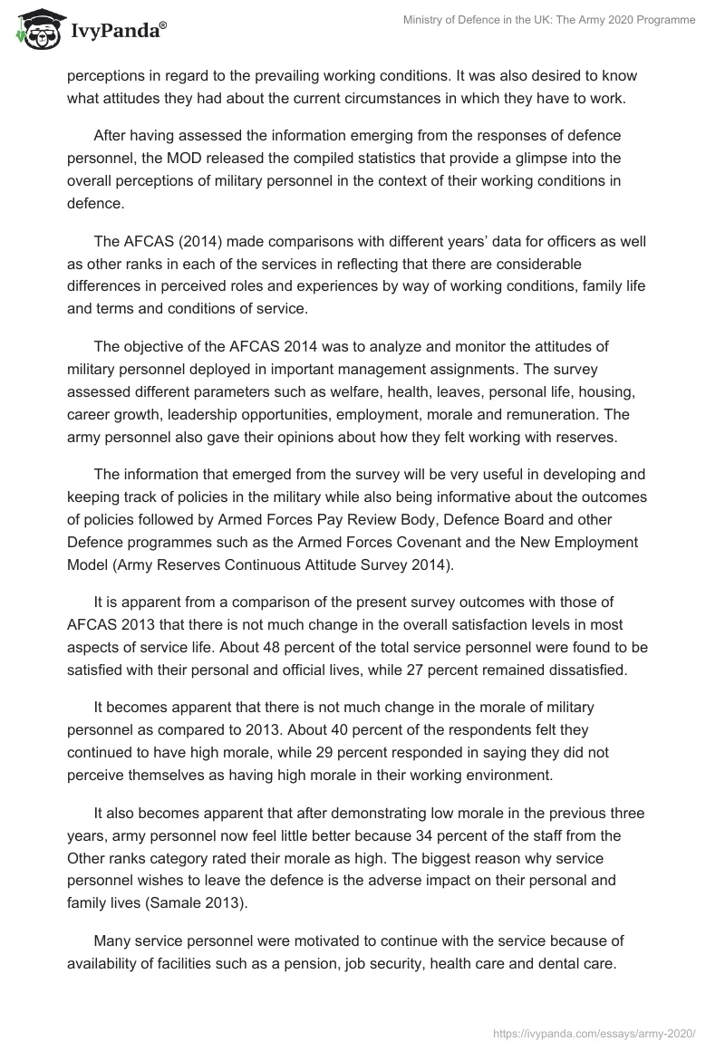 Ministry of Defence in the UK: The Army 2020 Programme. Page 5