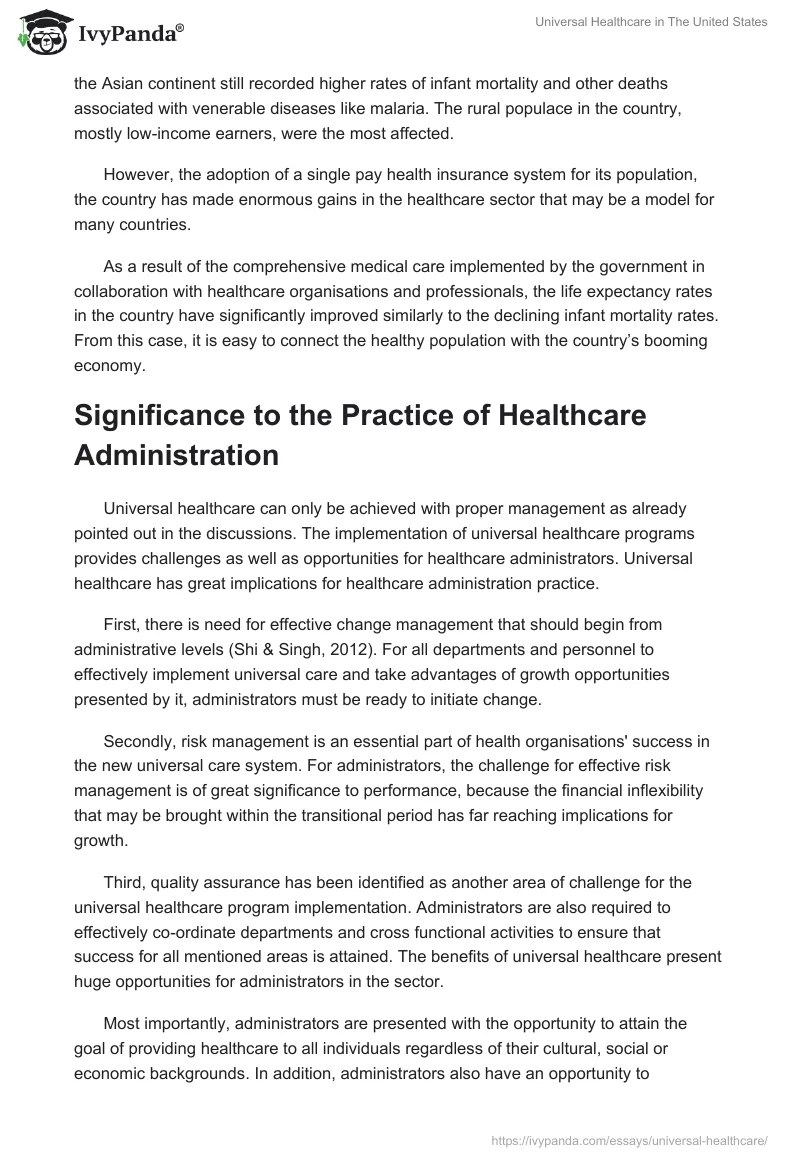Universal Healthcare in The United States. Page 5