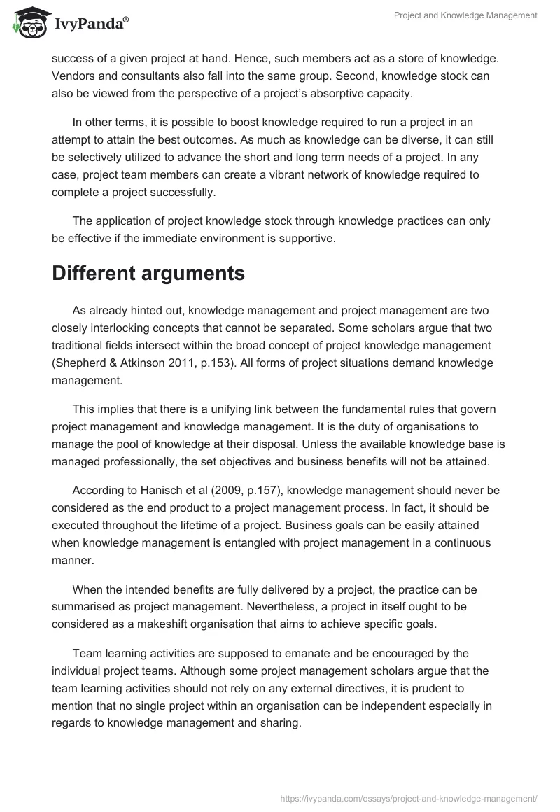 Project and Knowledge Management. Page 3