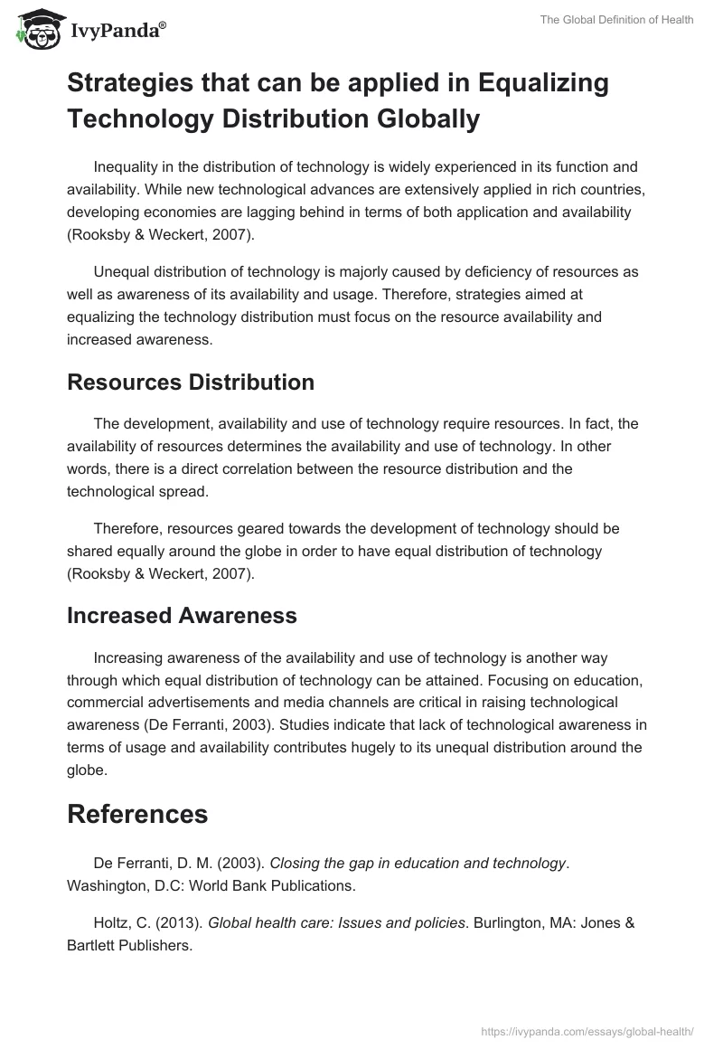 The Global Definition of Health. Page 3