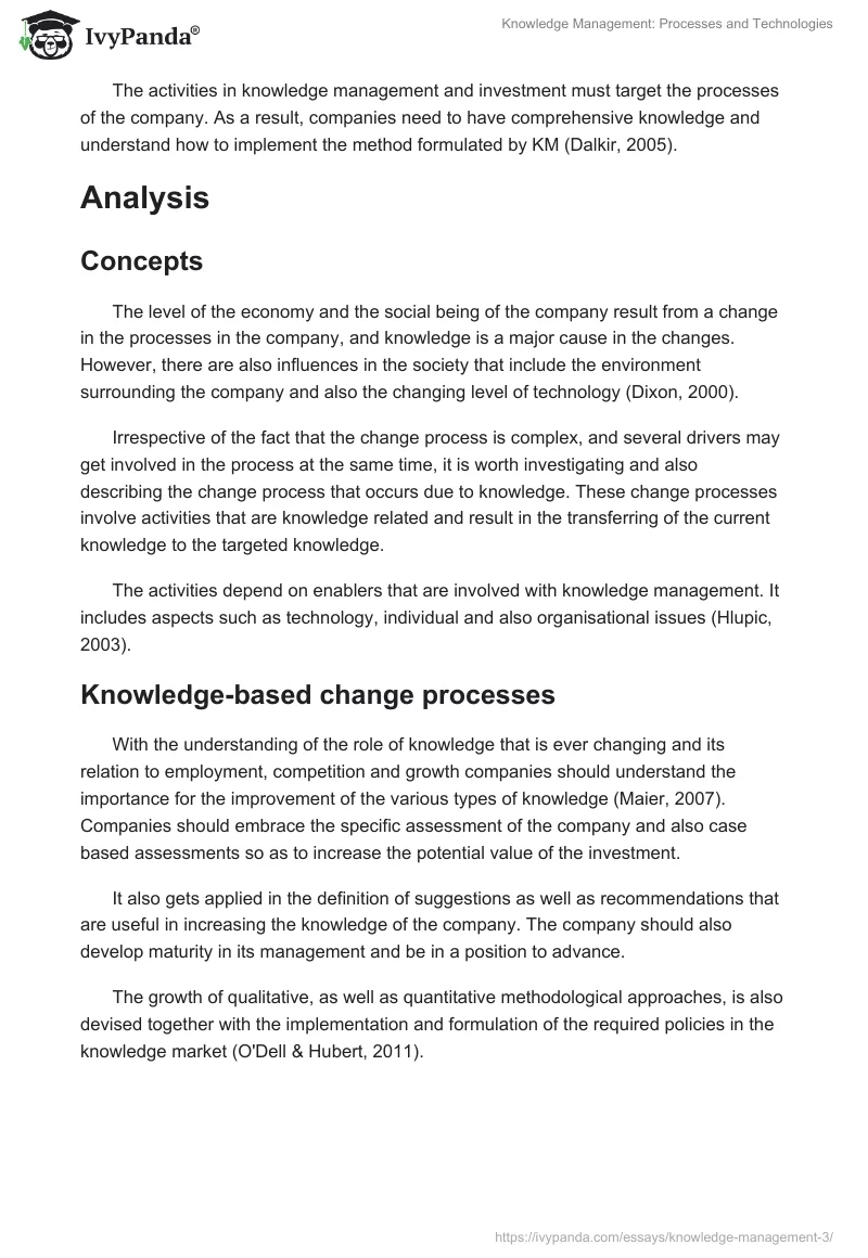 Knowledge Management: Processes and Technologies. Page 2
