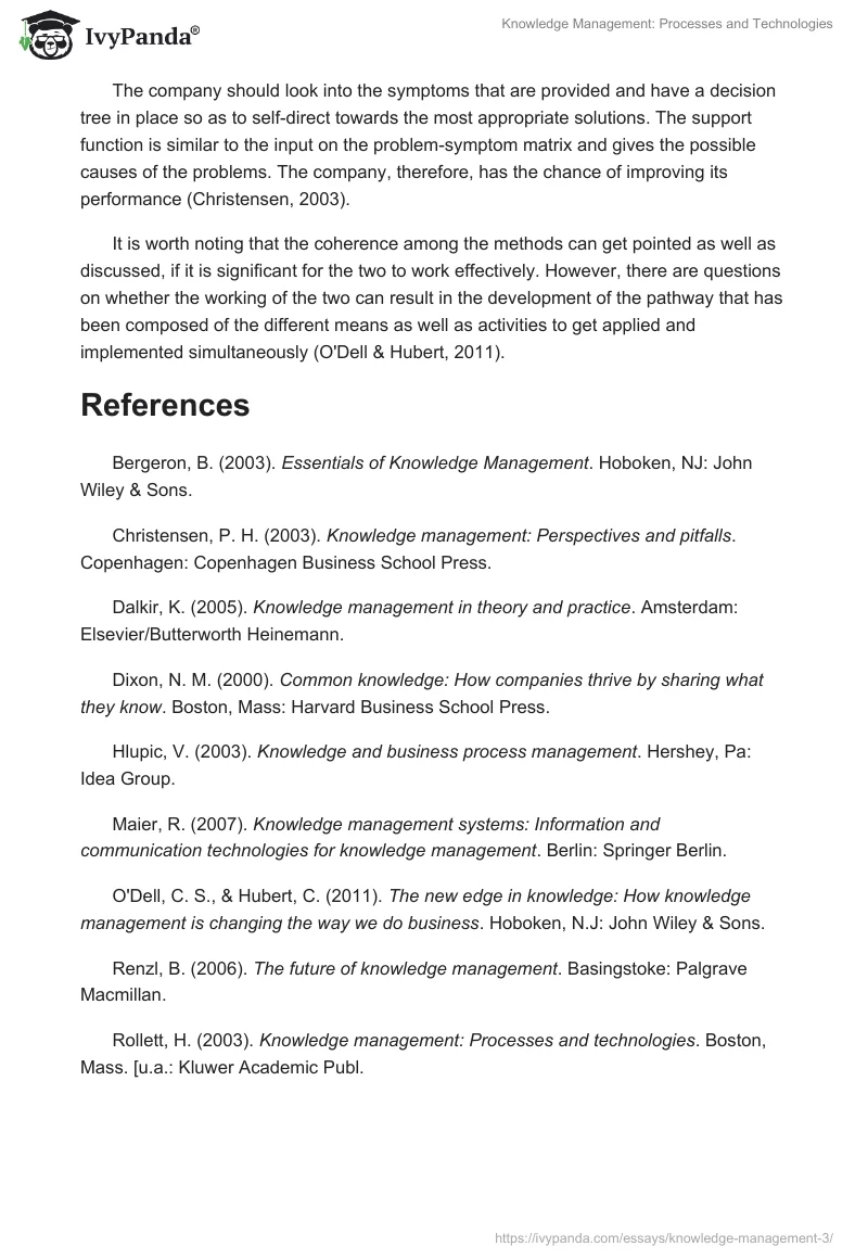 Knowledge Management: Processes and Technologies. Page 5