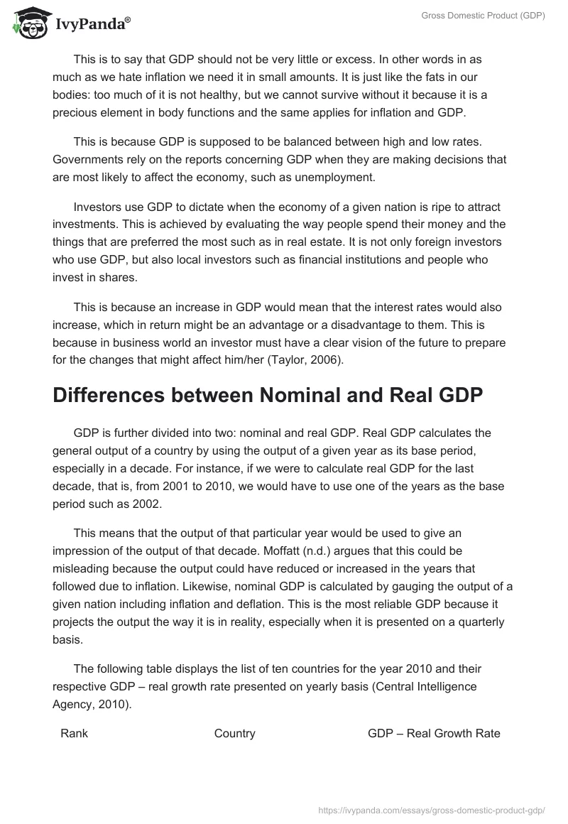 Gross Domestic Product (GDP). Page 3
