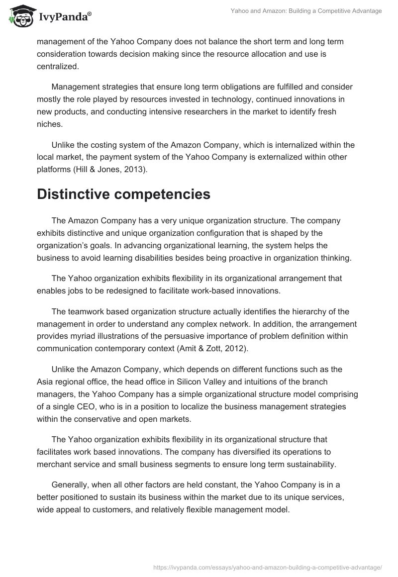 Yahoo and Amazon: Building a Competitive Advantage. Page 4