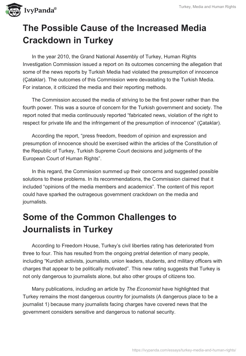 Turkey, Media and Human Rights. Page 2