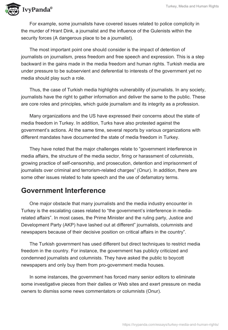Turkey, Media and Human Rights. Page 3