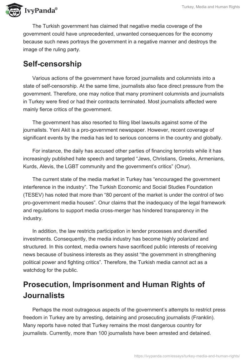Turkey, Media and Human Rights. Page 4
