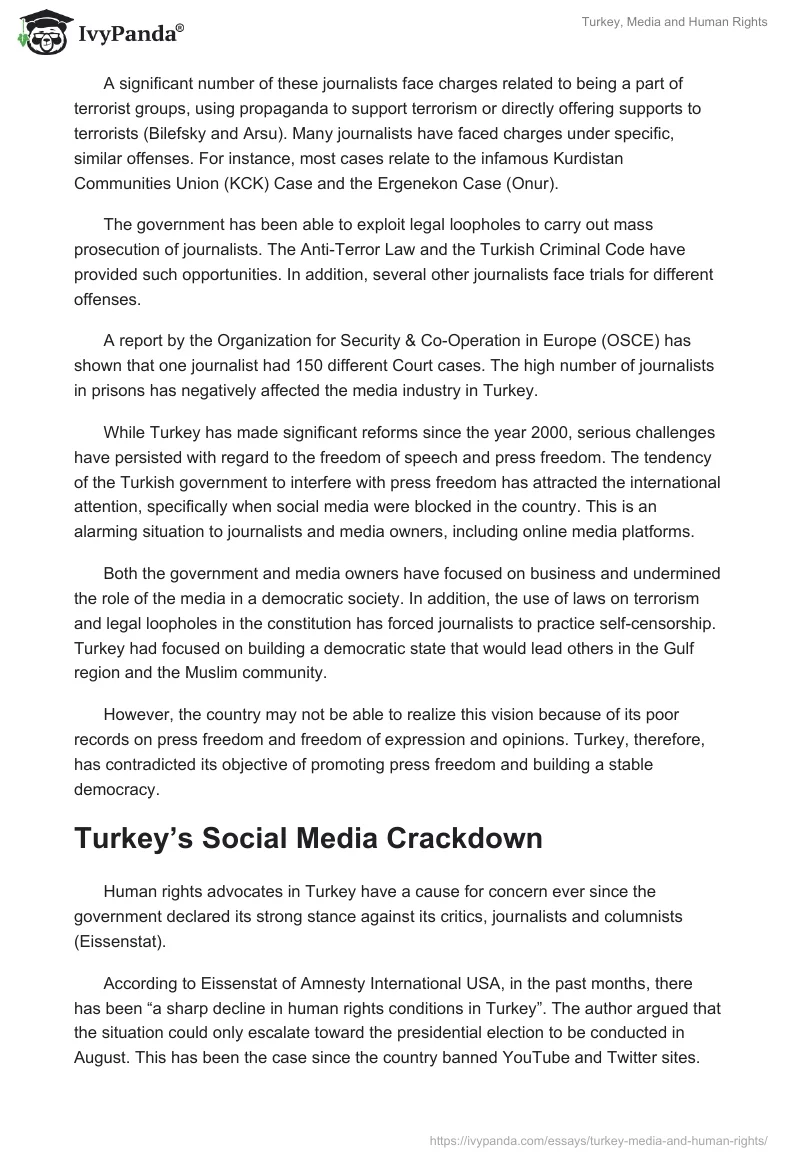 Turkey, Media and Human Rights. Page 5