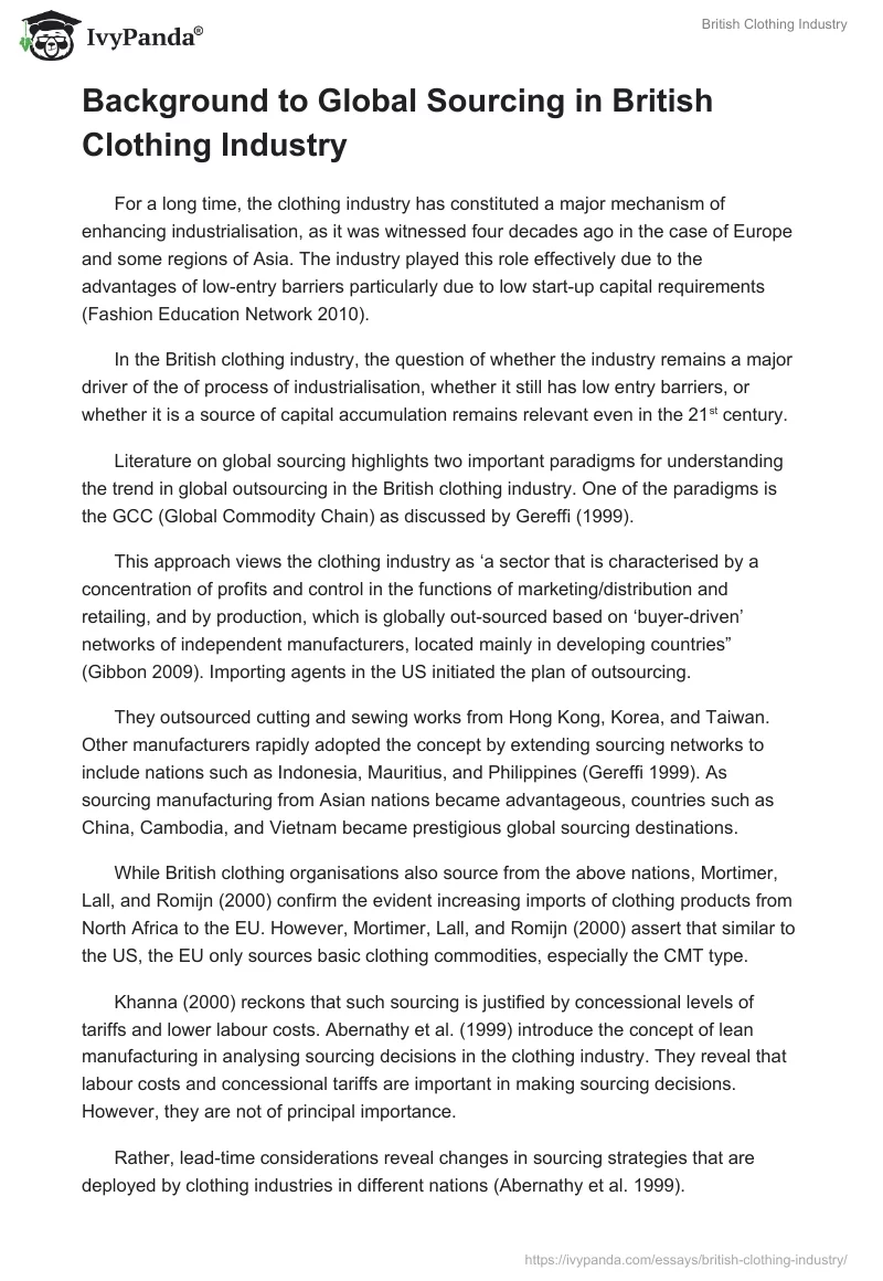 British Clothing Industry. Page 2