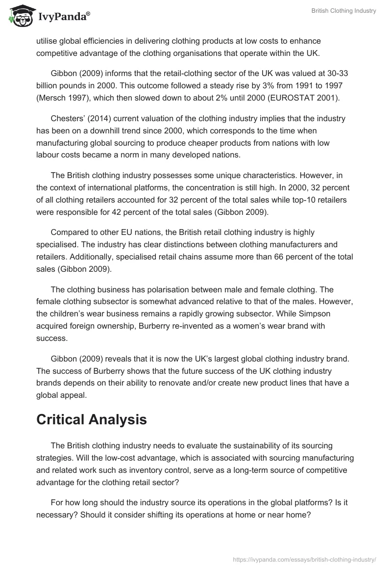British Clothing Industry. Page 4