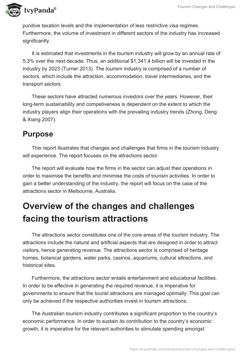 Tourism Changes and Challenges. Page 2