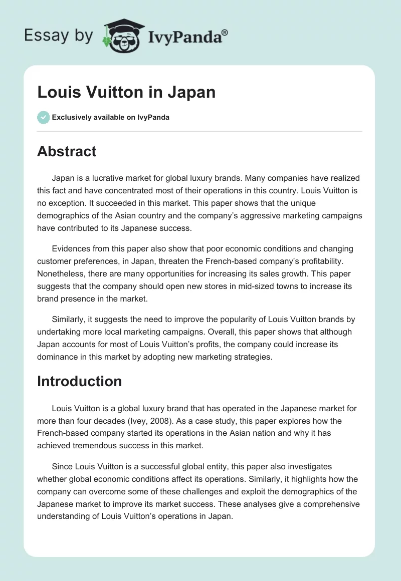 Louis Vuitton in Japan. Page 1