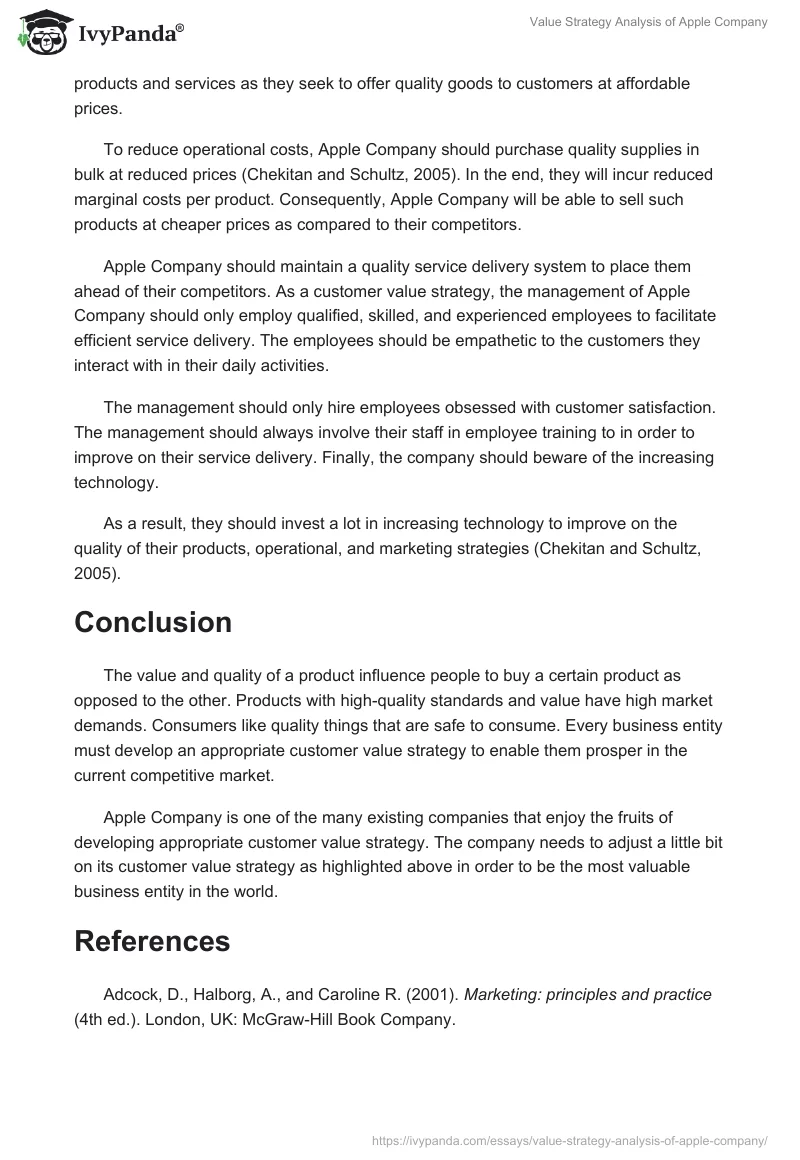 Value Strategy Analysis of Apple Company. Page 3