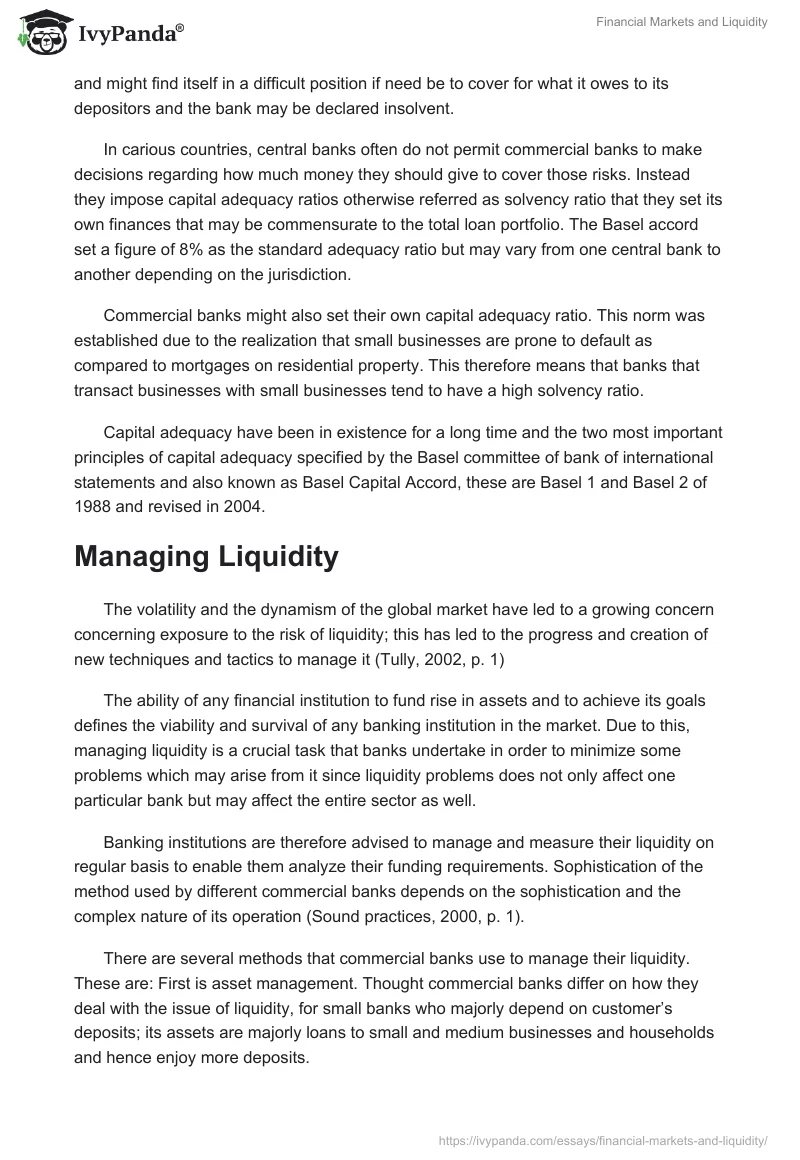 Financial Markets and Liquidity. Page 3