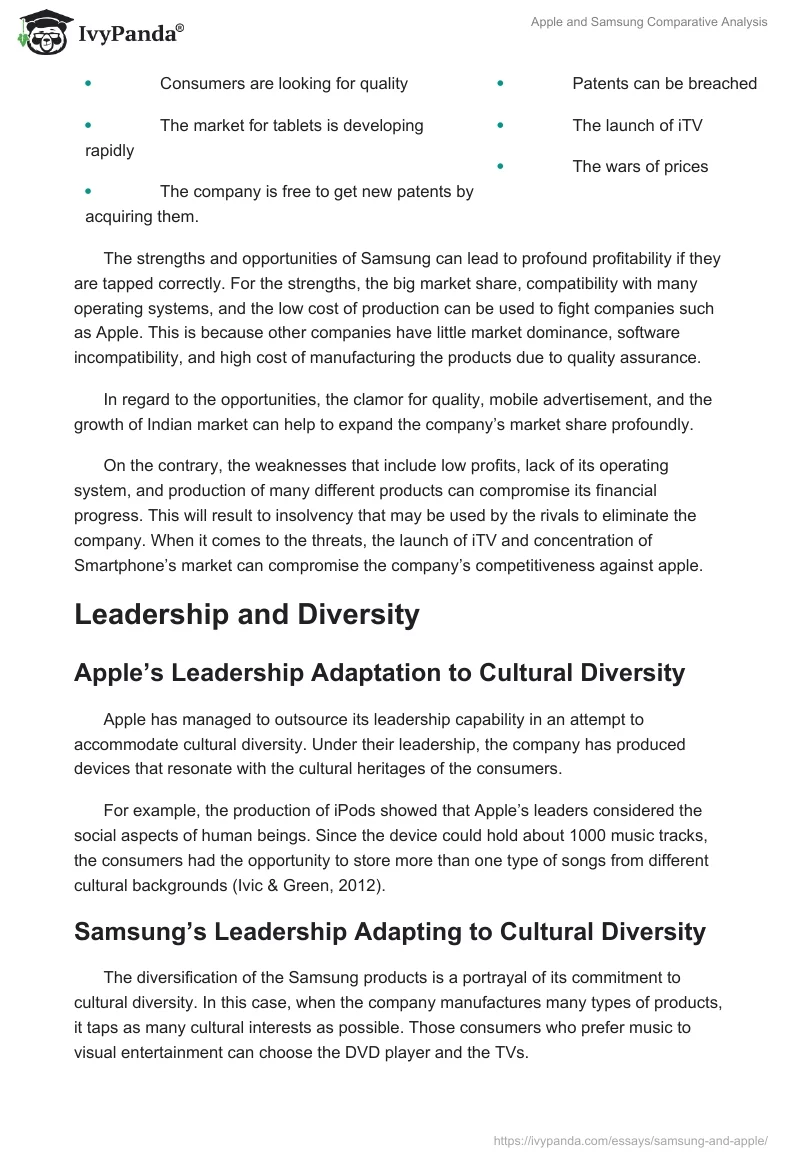 Apple and Samsung Comparative Analysis. Page 4