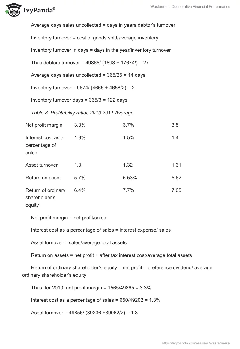 Wesfarmers Cooperative Financial Performance. Page 3