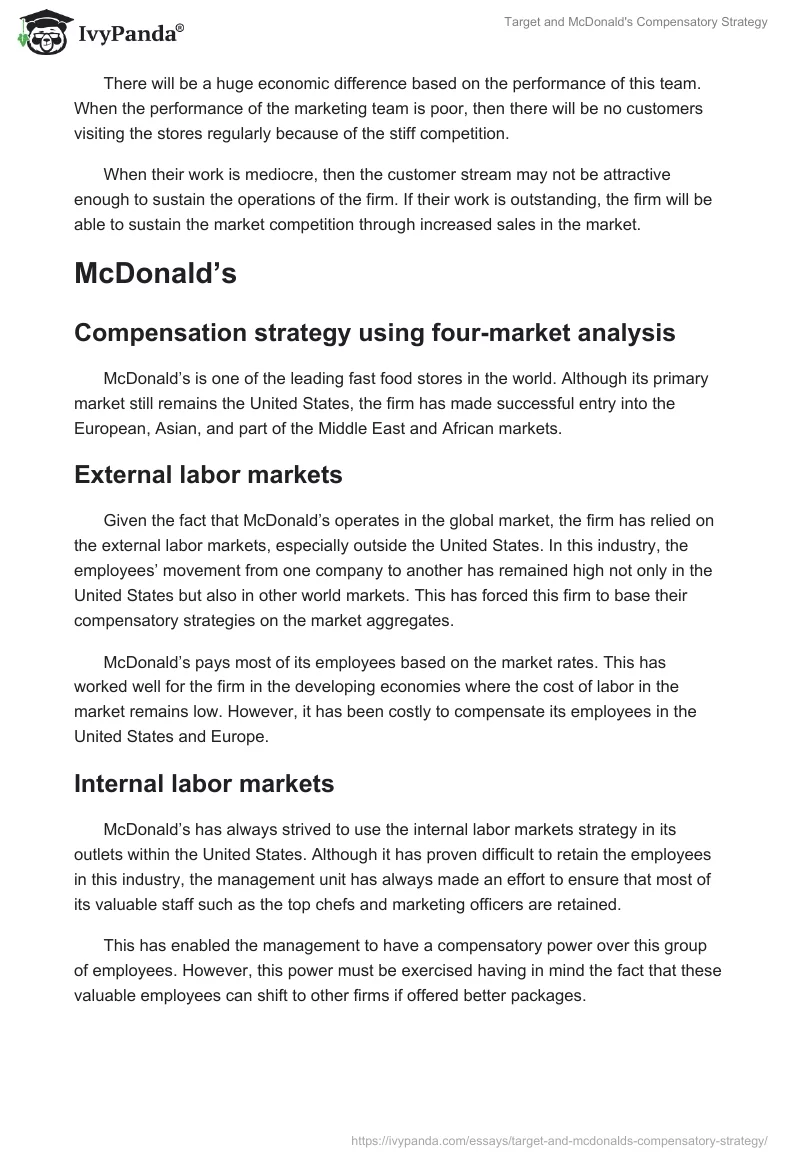 Target and McDonald's Compensatory Strategy. Page 3
