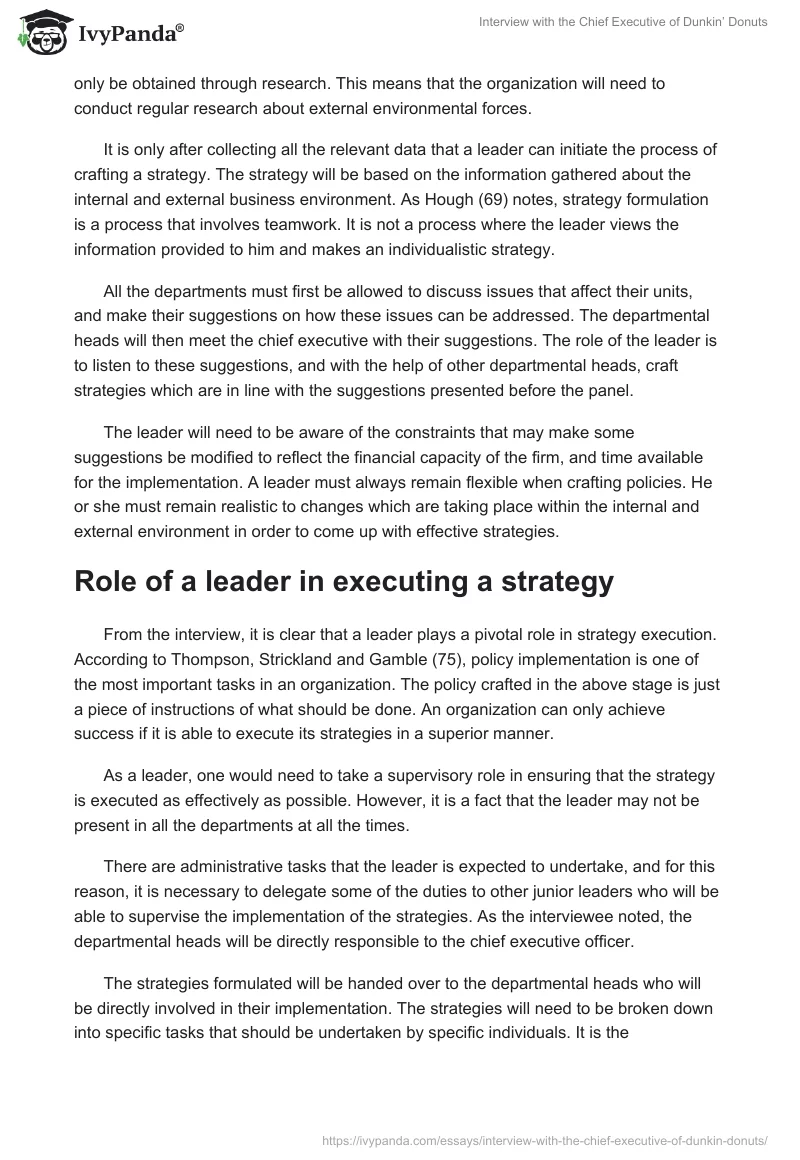 Interview with the Chief Executive of Dunkin’ Donuts. Page 3