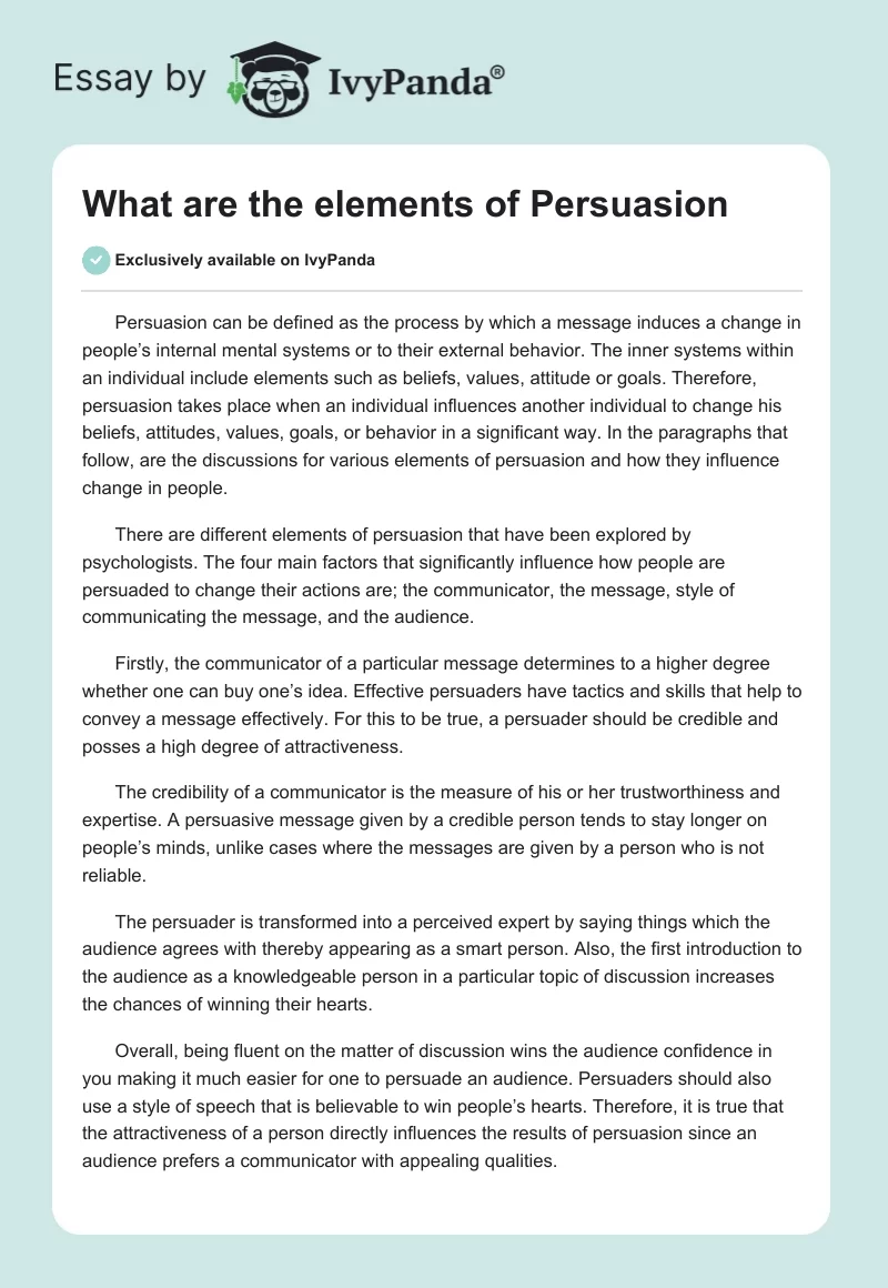 What Are the Elements of Persuasion. Page 1