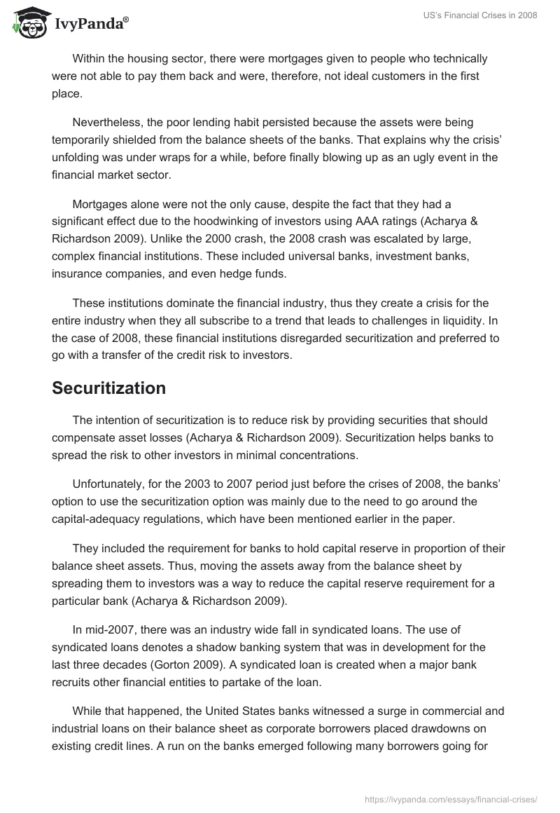 US’s Financial Crises in 2008. Page 3