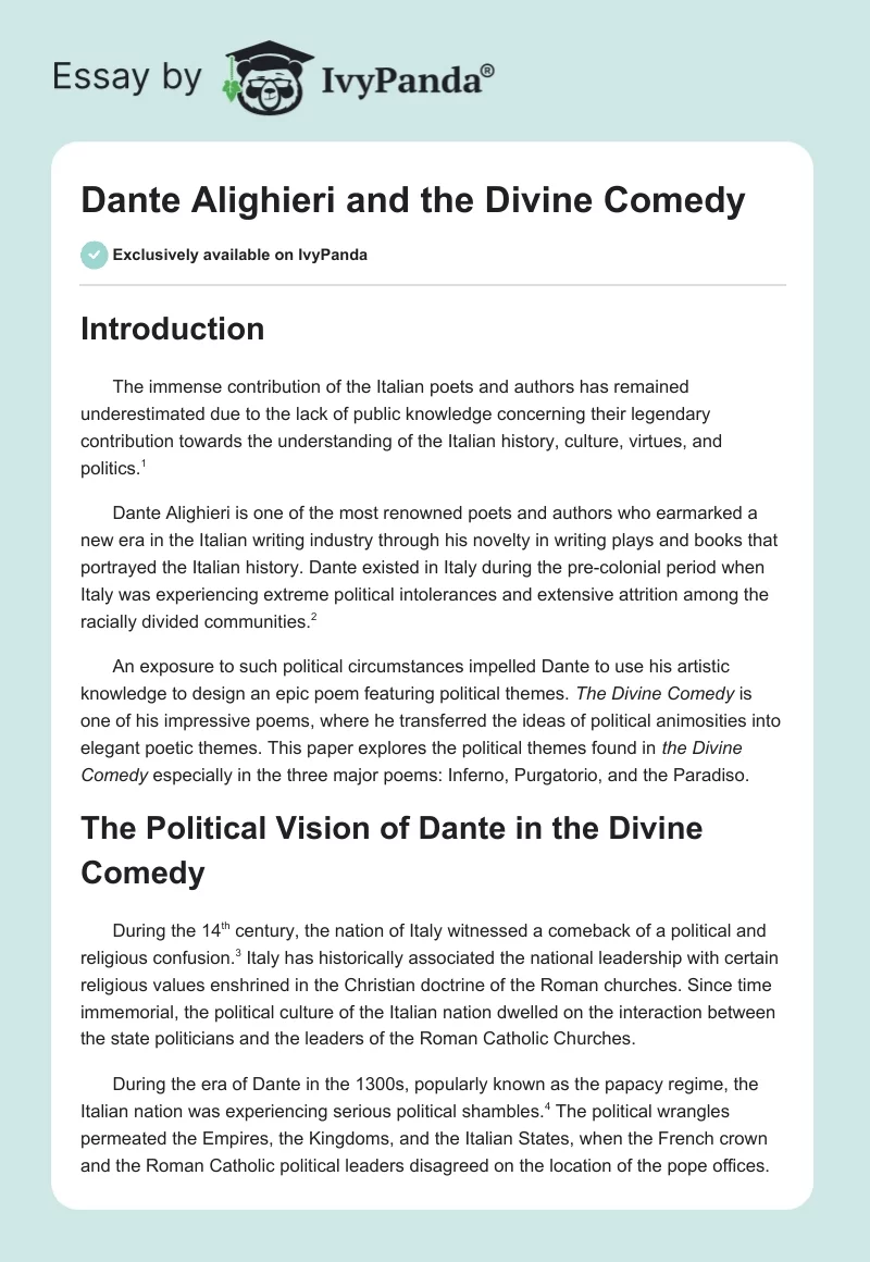 Dante Alighieri and the Divine Comedy. Page 1