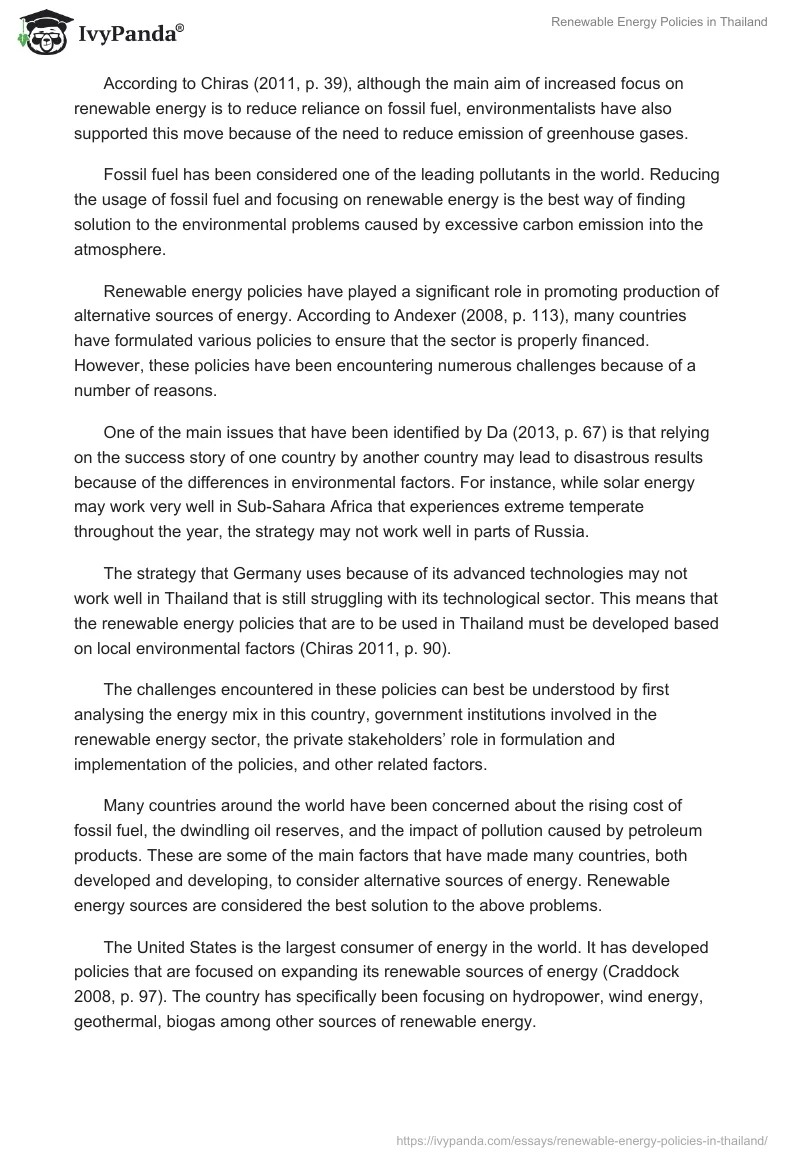 Renewable Energy Policies in Thailand. Page 5