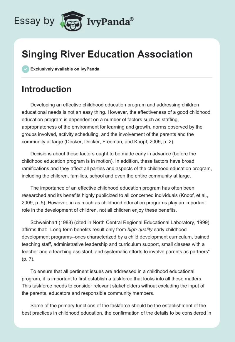 Singing River Education Association. Page 1