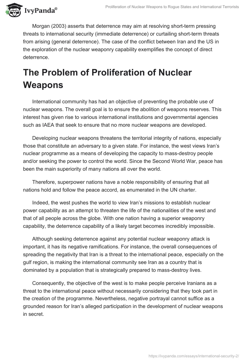 Proliferation of Nuclear Weapons to Rogue States and International Terrorists. Page 4