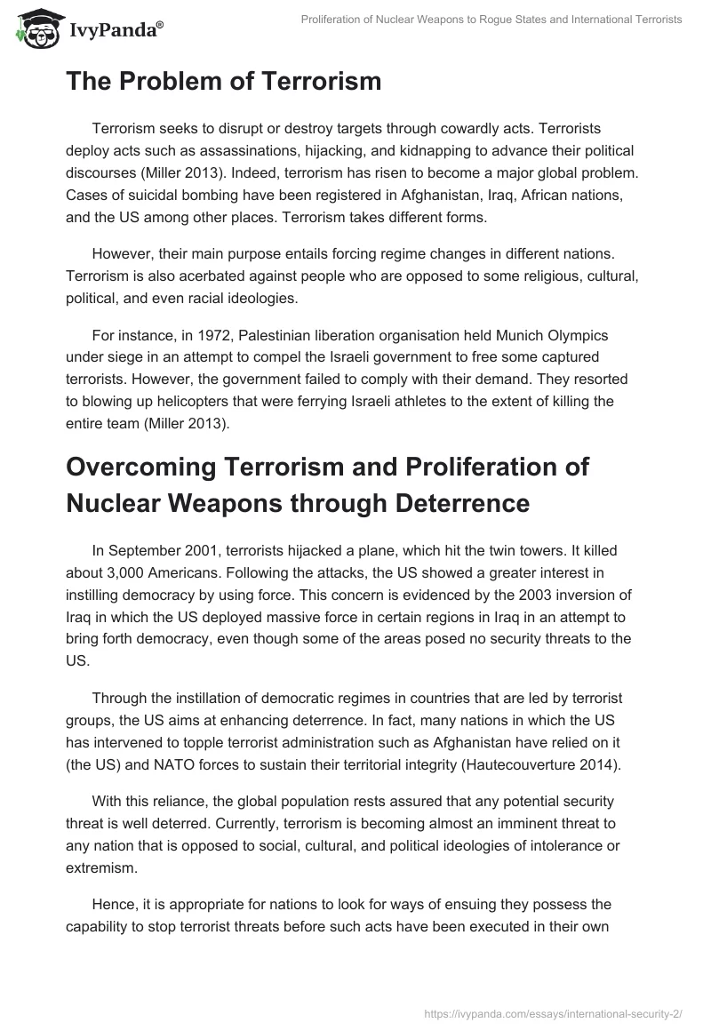 Proliferation of Nuclear Weapons to Rogue States and International Terrorists. Page 5