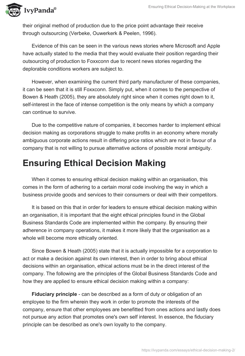 Ensuring Ethical Decision-Making at the Workplace. Page 4