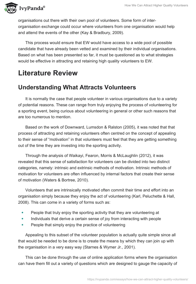 How We Can Attract Higher Quality Volunteers. Page 2